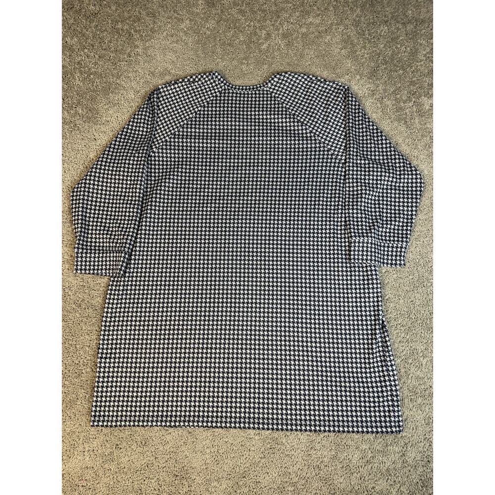 Tommy Hilfiger Tunic Womens 3X Blue Check Long Sleeve Crew Neck Polyester - Picture 7 of 11
